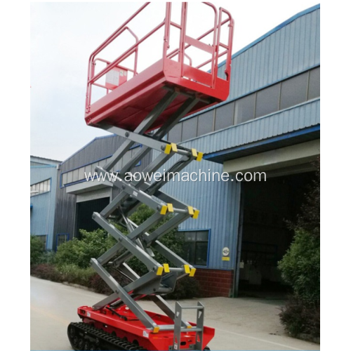 Cheap in stock 3m 4m 5m 6m 6m 7m 8m 9m 10m electric self propelled crawler tracked scissor lift platform